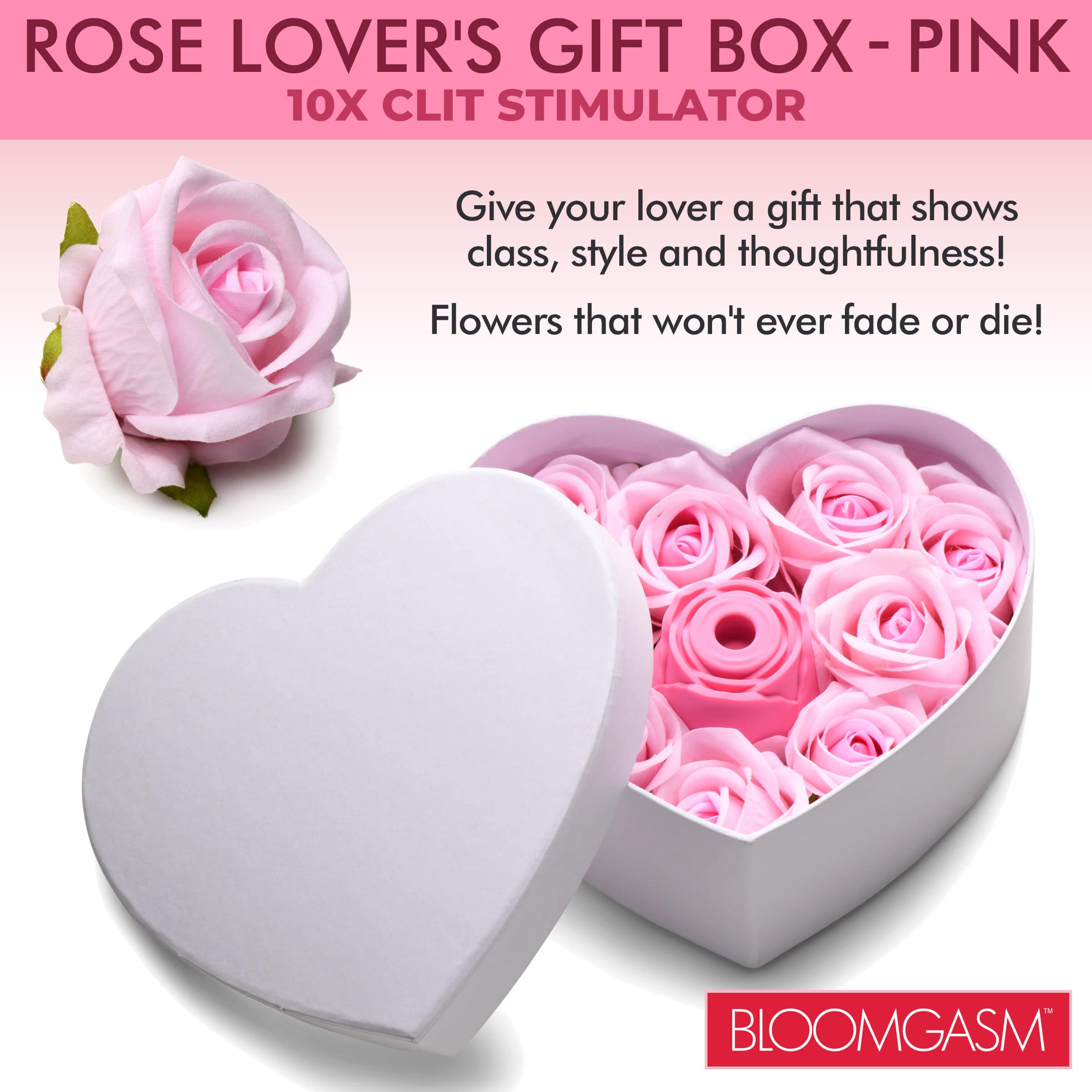 The Rose Lovers Gift Box 10x Clit Suction Rose - Pink - Image 2