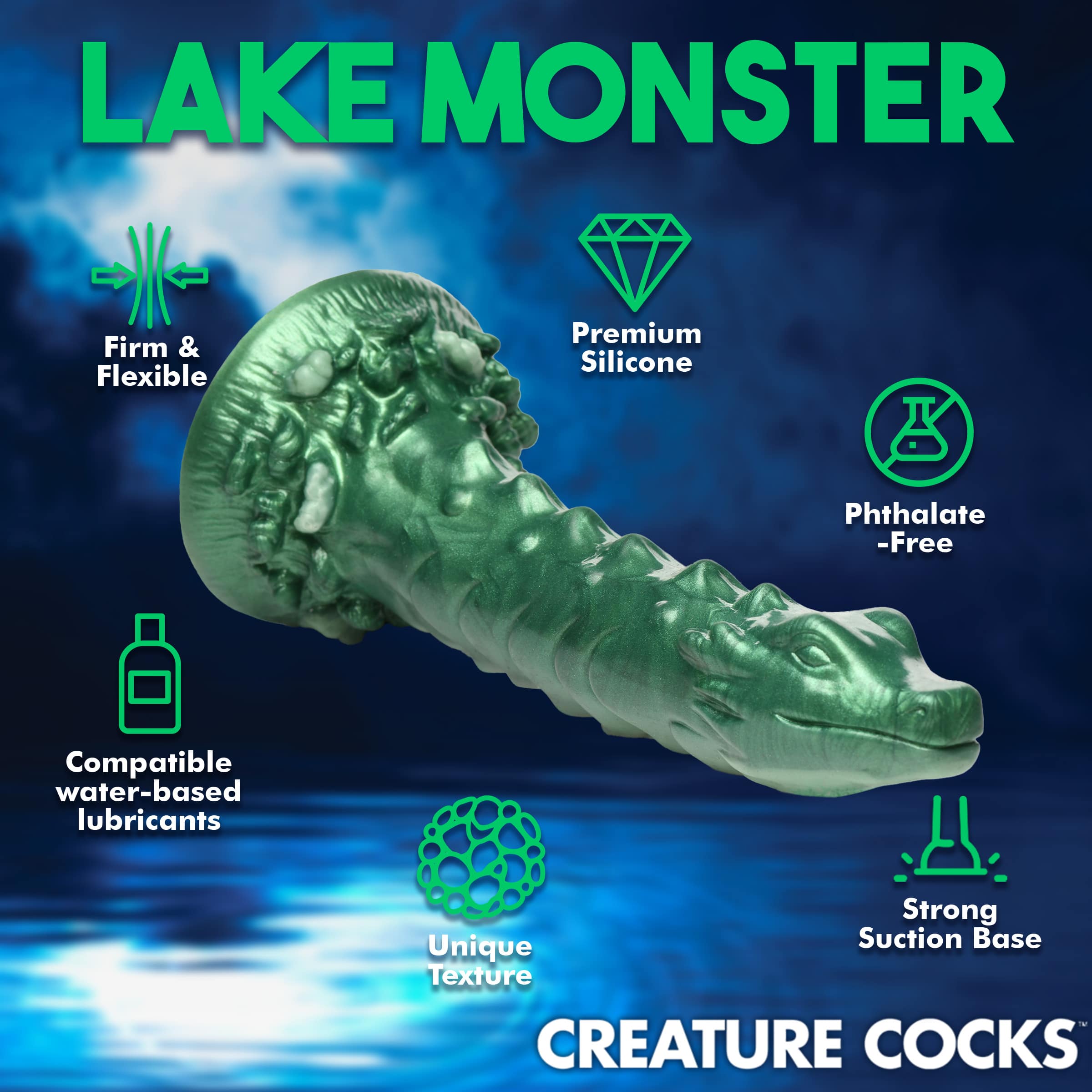 Cockness Monster Lake Creature Silicone Dildo - Image 6