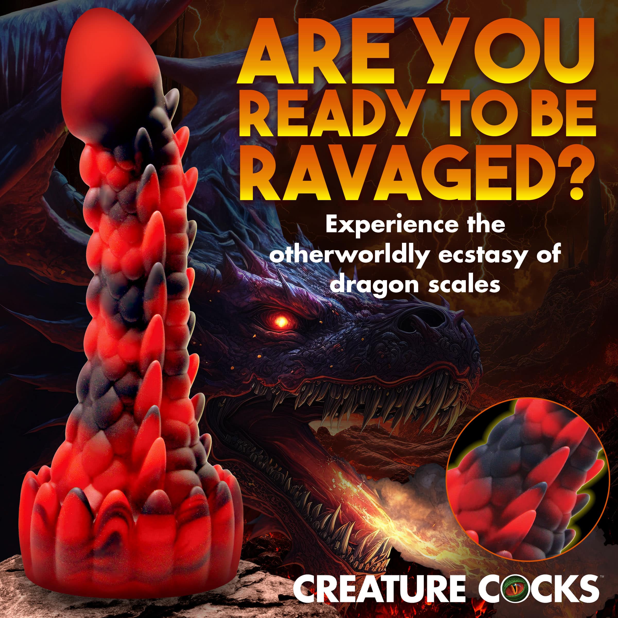Demon Rising Scaly Dragon Silicone Dildo - Image 3