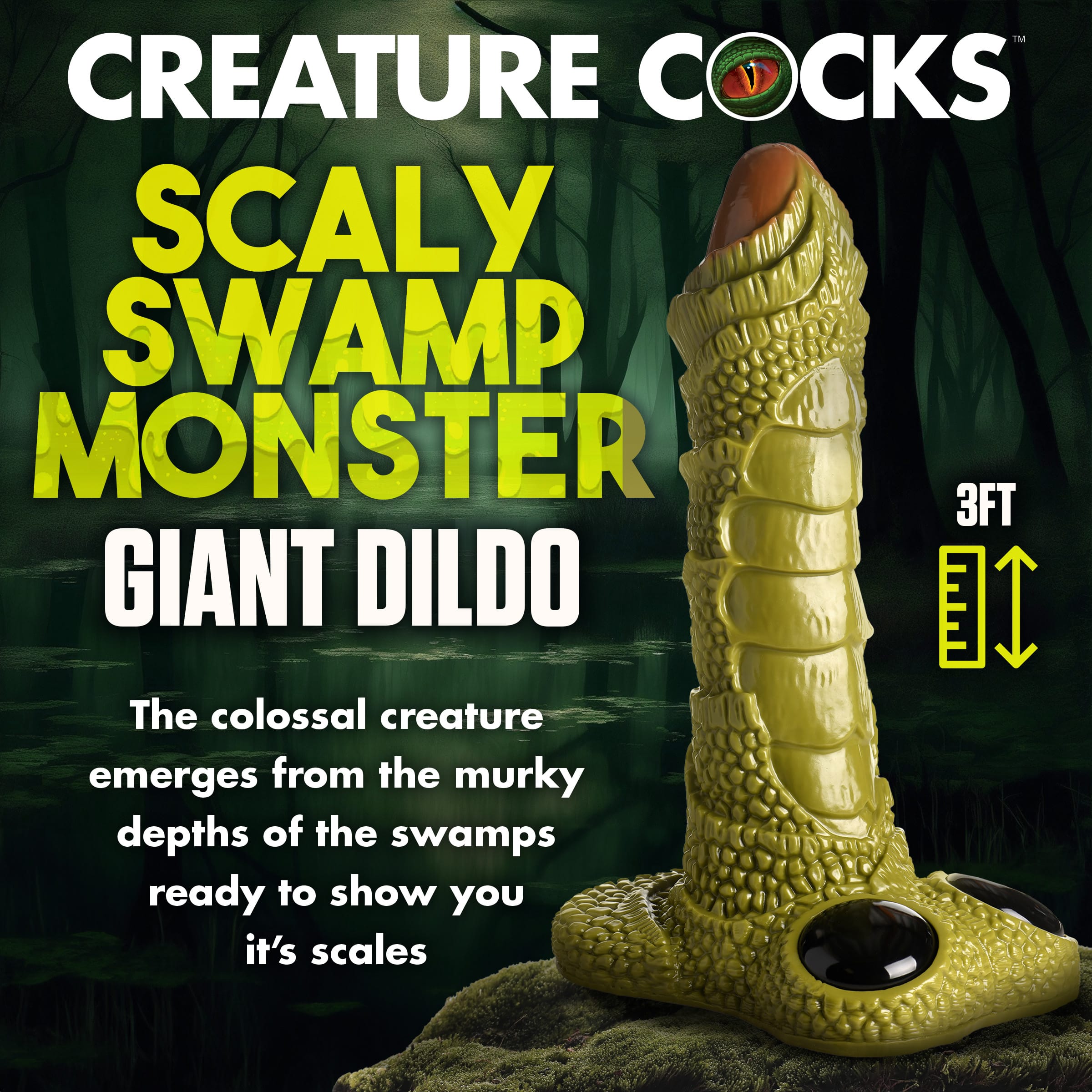 Scaly Swamp Monster 3 Foot Giant Dildo - Image 2