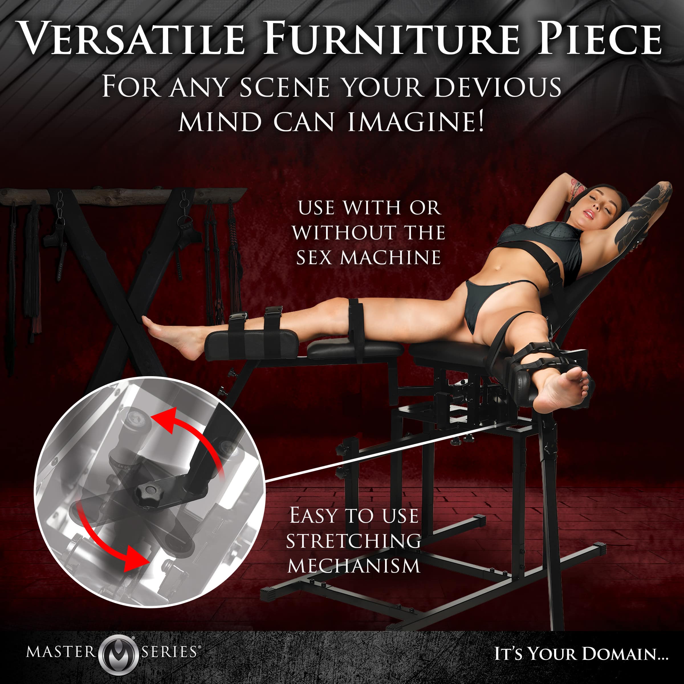 Leg Spreader Obedience Chair with Sex Machine - Image 4