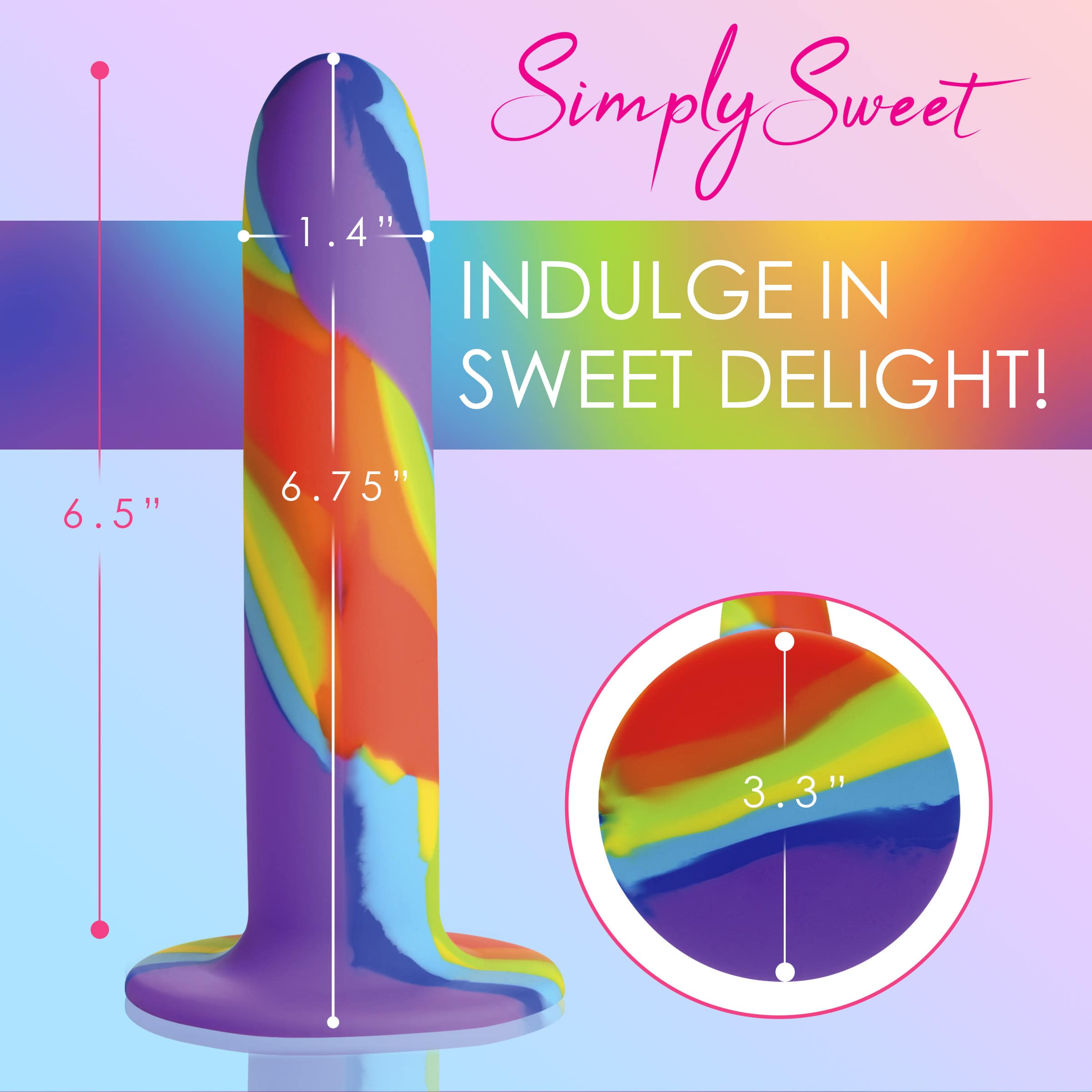 Rainbow Silicone Dildo - Image 4