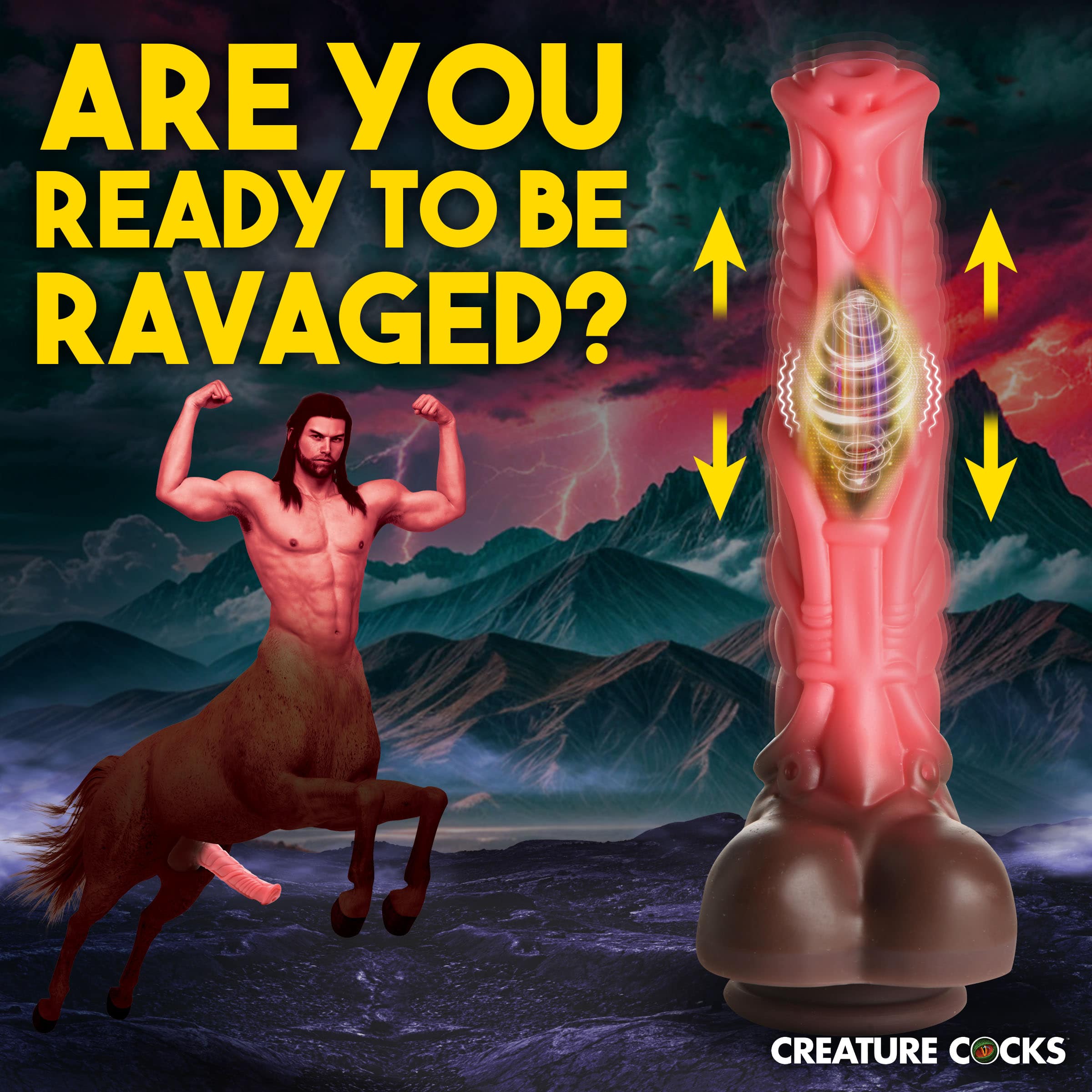 Deluxe Centaur Thrusting & Vibrating Silicone Dildo - Image 2