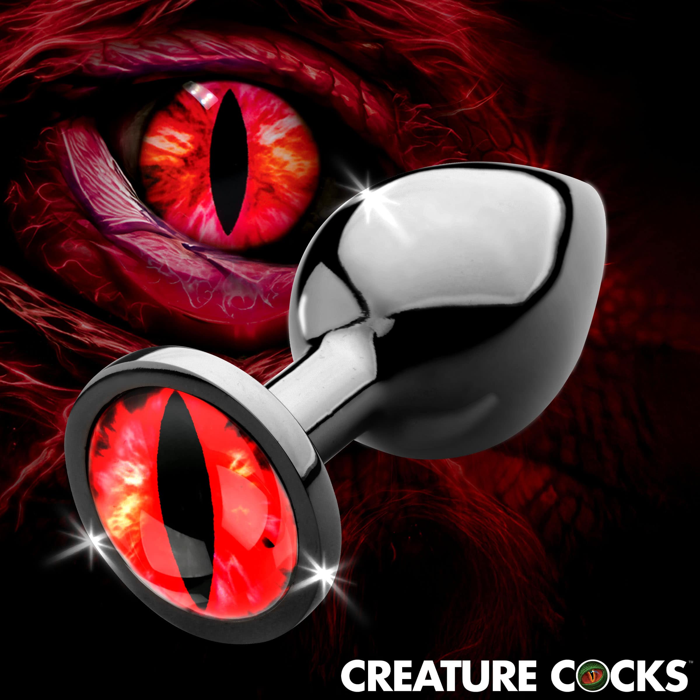 Sinister Eye Red Eye Metal Butt Plug  Medium  The BDSM Toy Shop