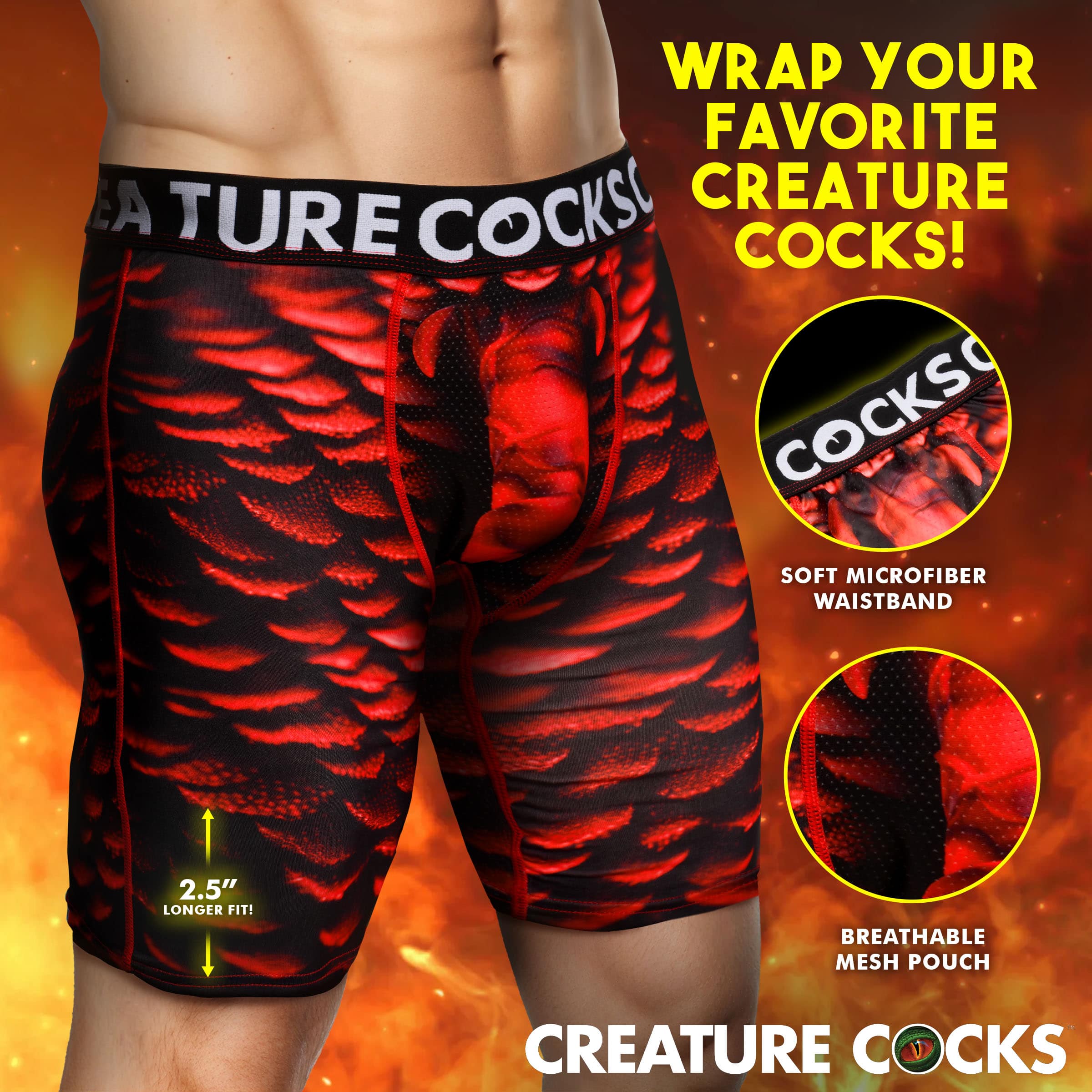 Creature Wear Horny Devil Demon Boxer Shorts - Large - Image 3