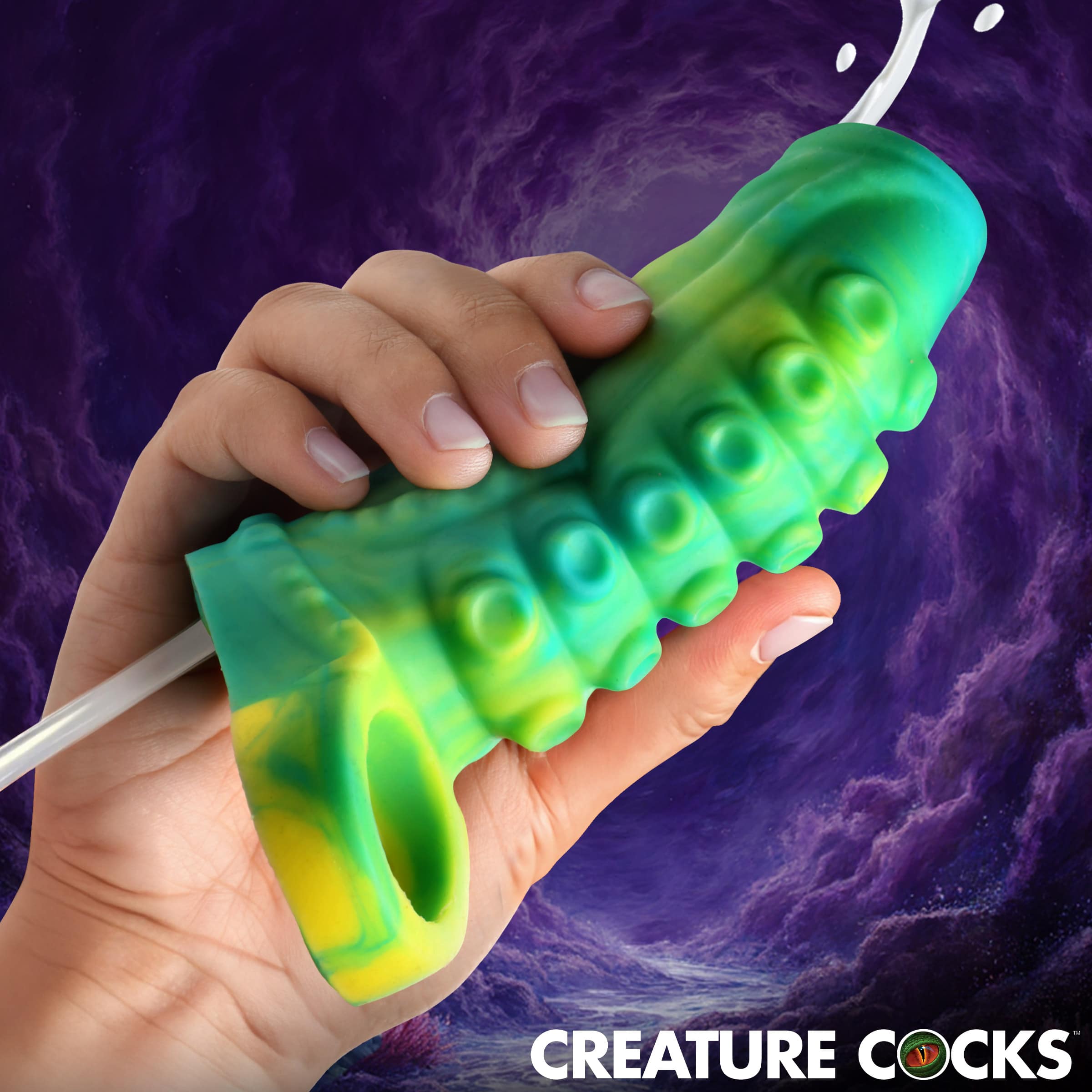 Tentacle Squirting Silicone Penis Enhancer  Green  The BDSM Toy Shop