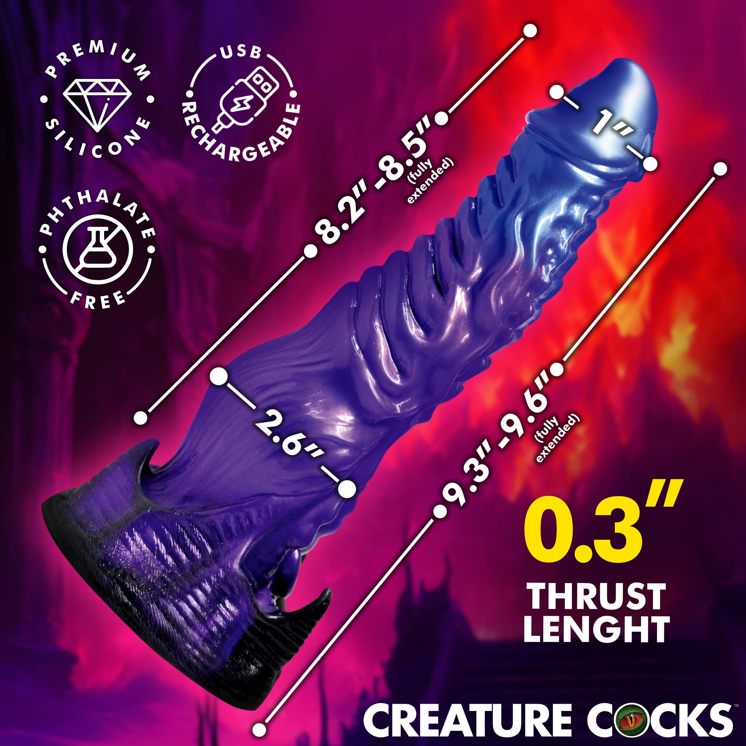 Diabolos Thrusting & Vibrating Dildo - Image 4