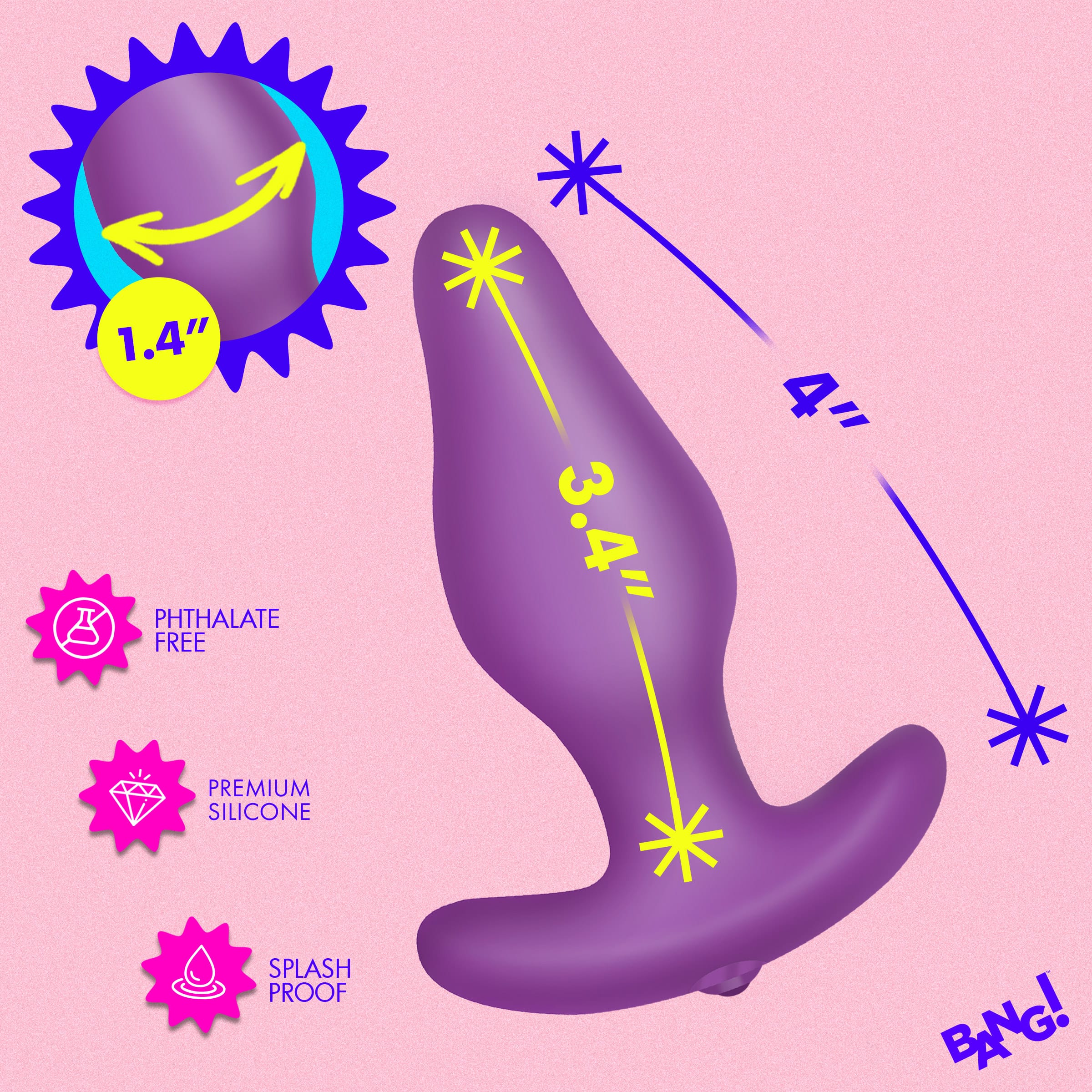 Vibrating Silicone Butt Plug with Digital Remote - Image 4