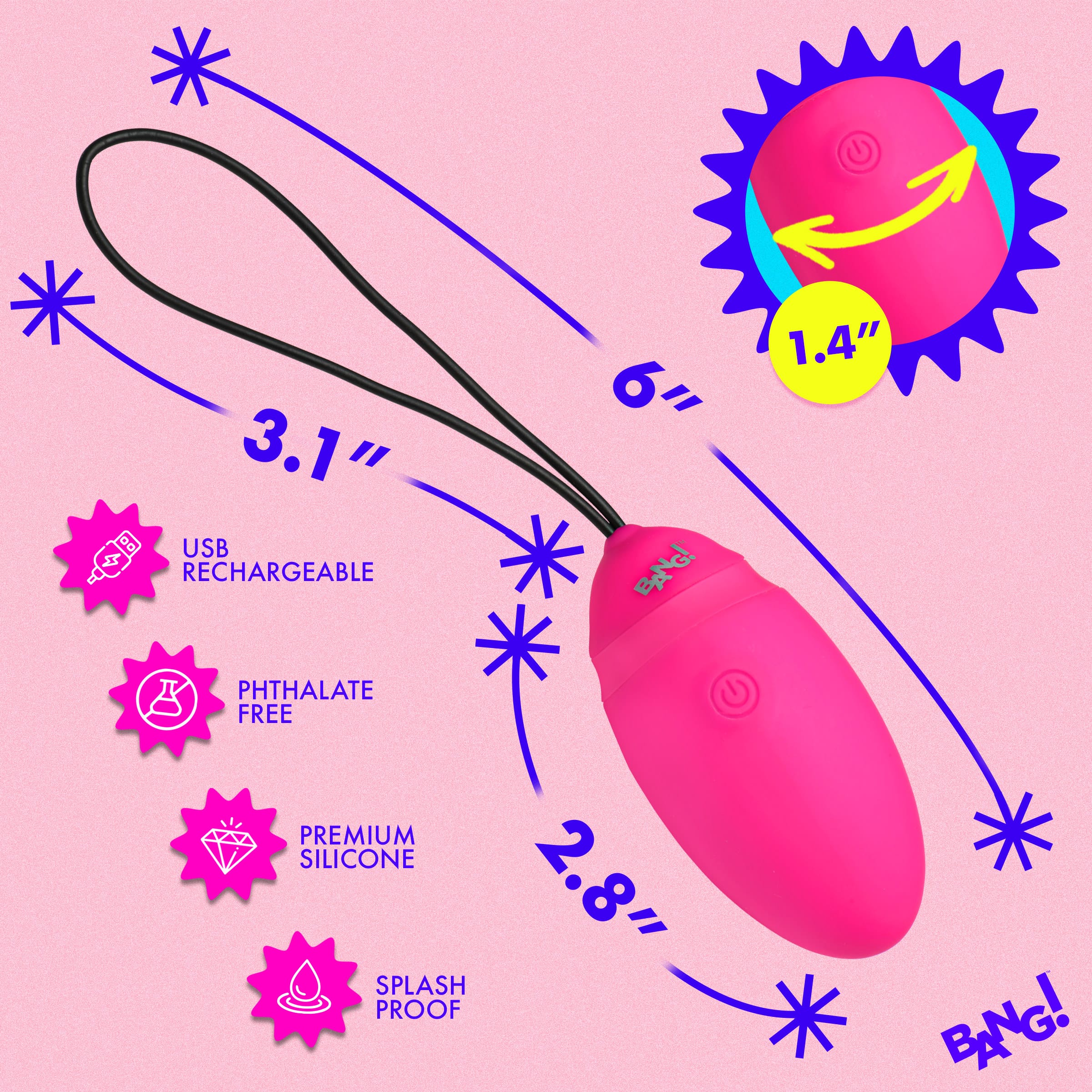 Vibrating Silicone Egg with Digital Remote - Image 3