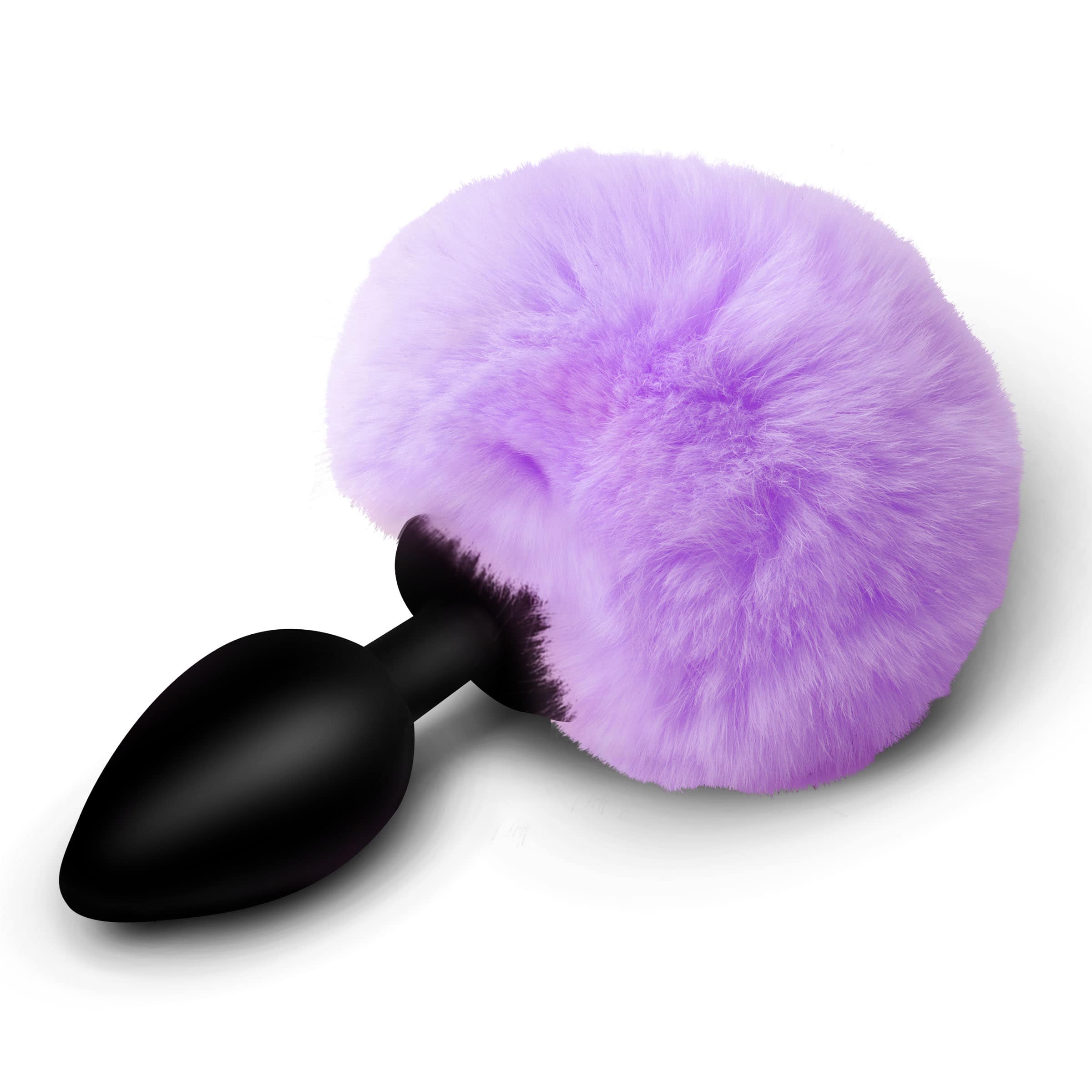 Fluffy Bunny Tail Silicone Plug - Purple - Image 5
