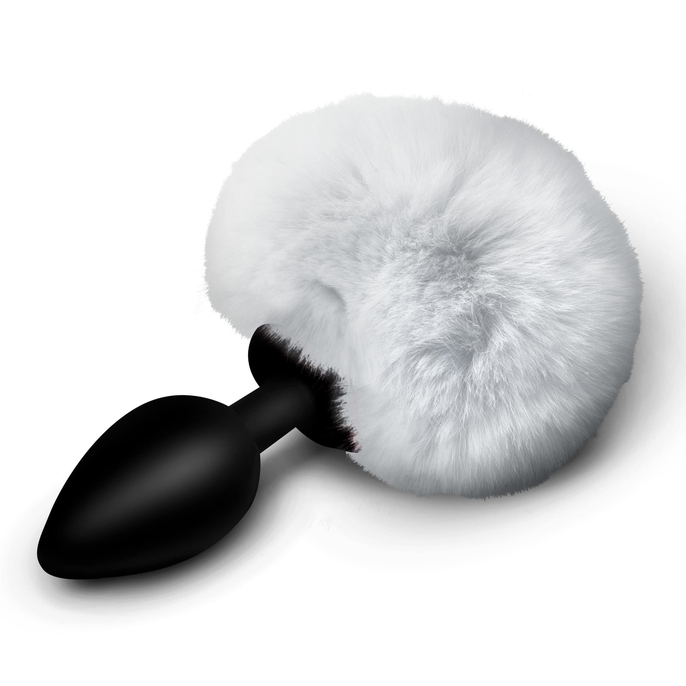Fluffy Bunny Tail Silicone Plug - White - Image 5