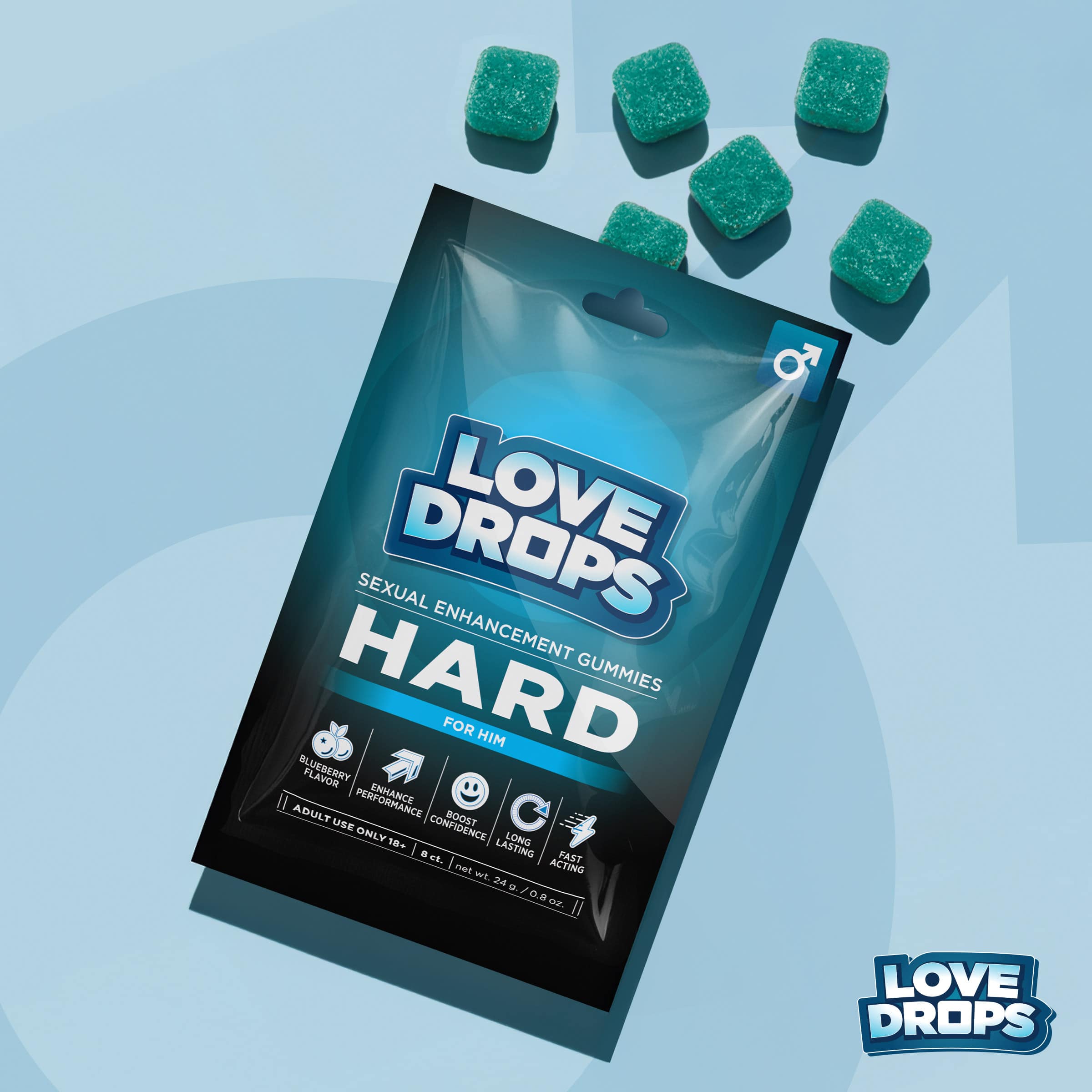 Sexual Enhancement Gummies for Him - Hard (8pcs)