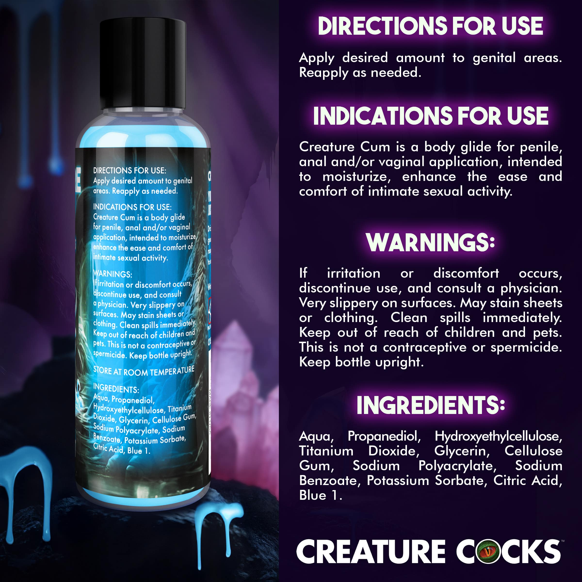 Creature Cum Blue Jizz Lubricant - 4oz - Image 6
