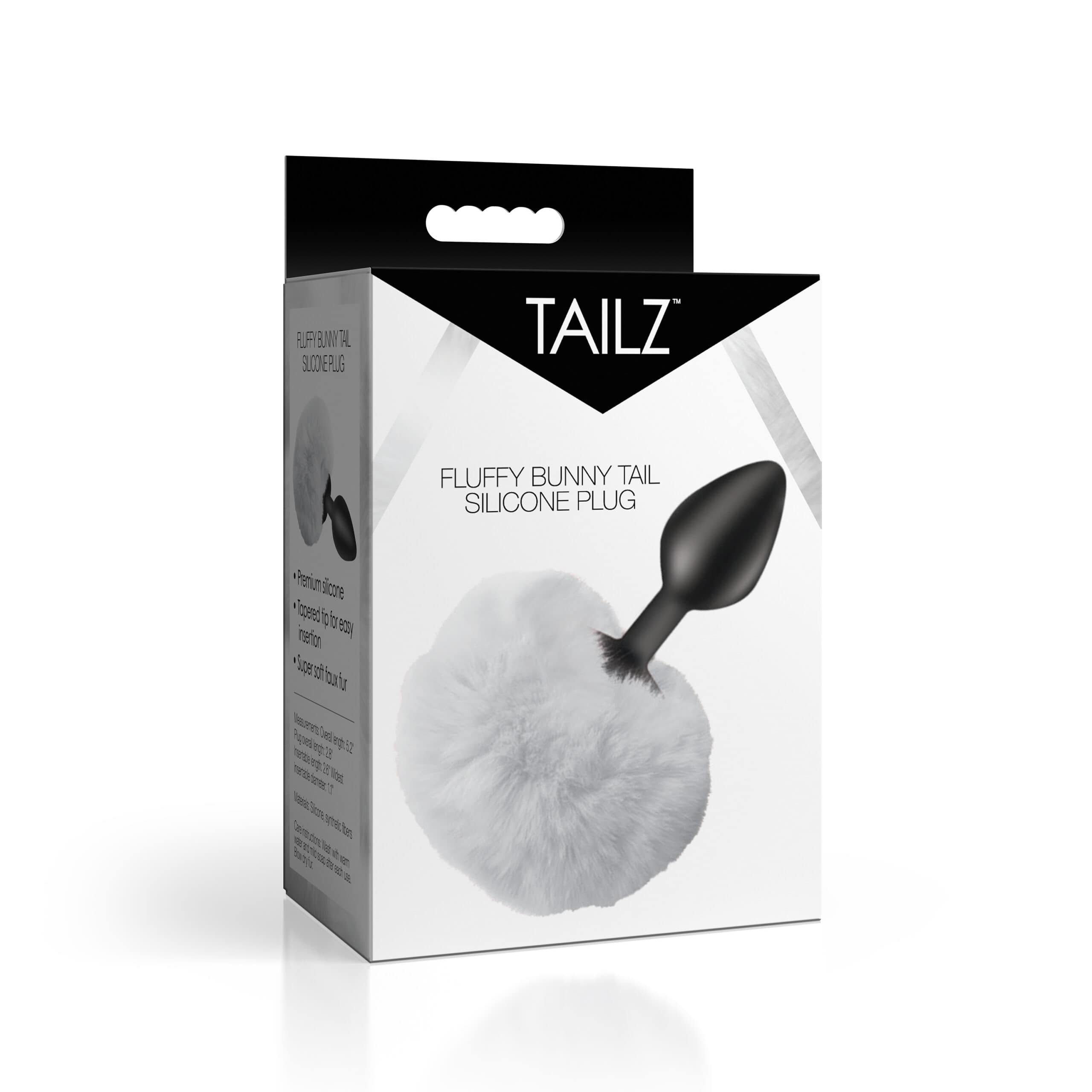 Fluffy Bunny Tail Silicone Plug - White - Image 6
