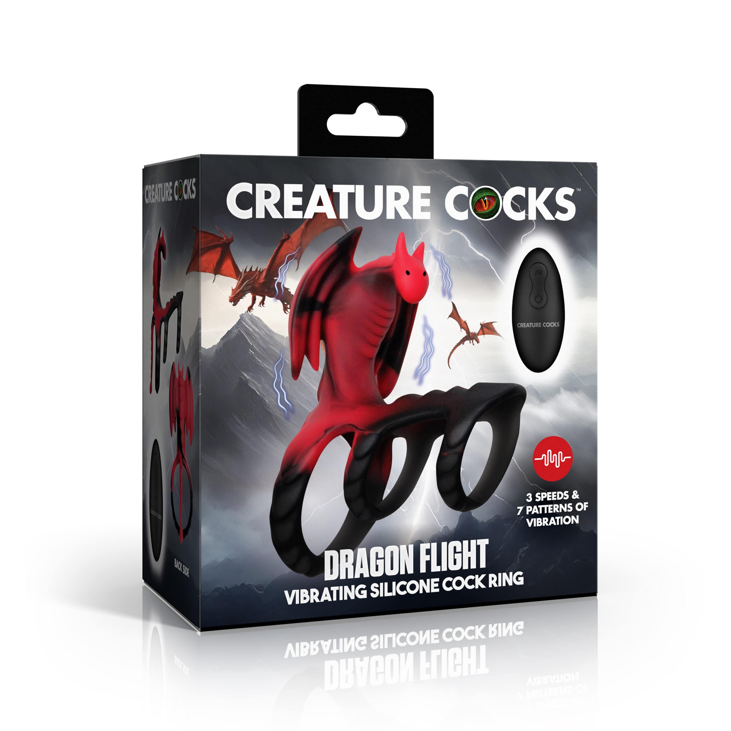 Dragon Flight Vibrating Silicone Cock Ring - Image 6