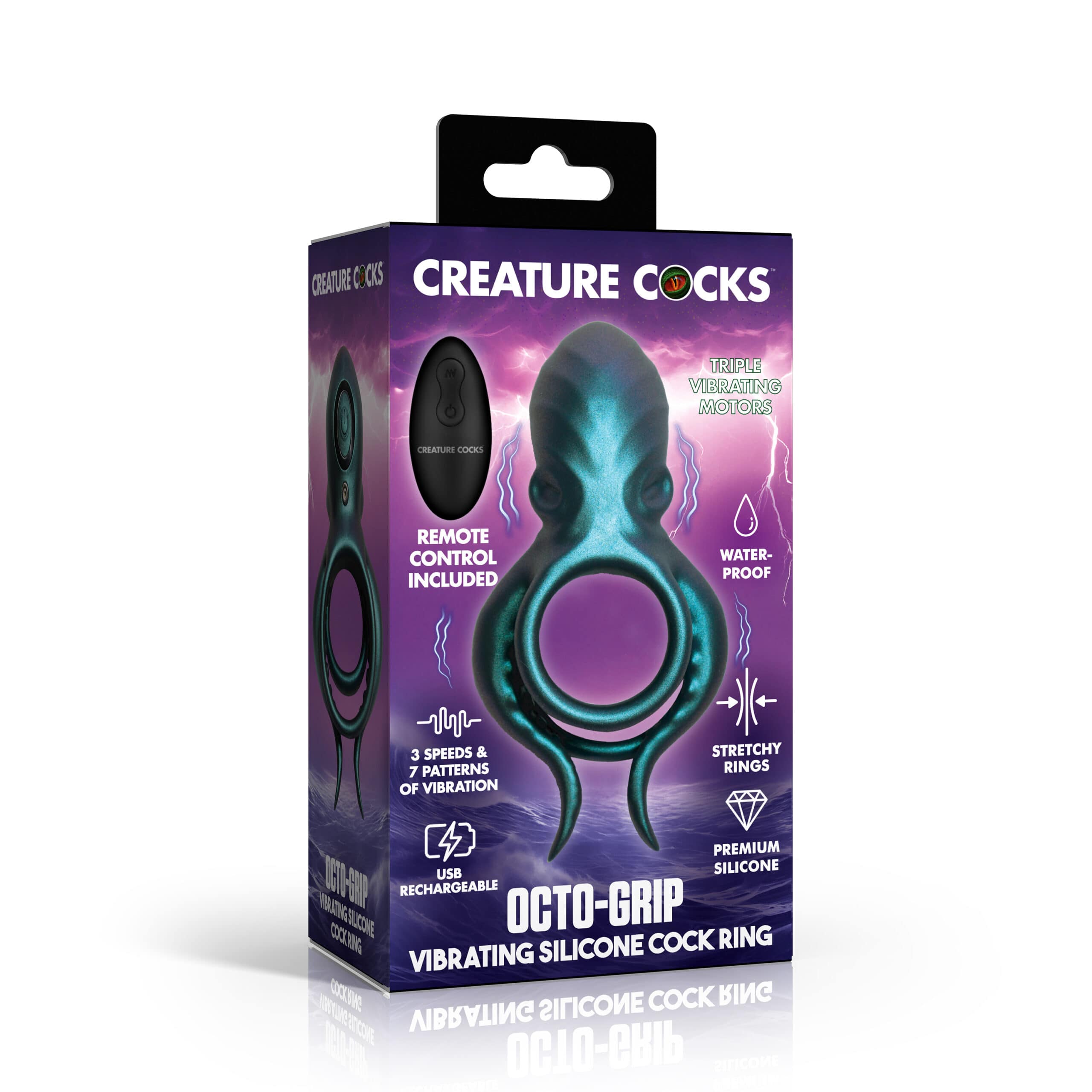 Octo Grip Vibrating Silicone Cock Ring - Image 6