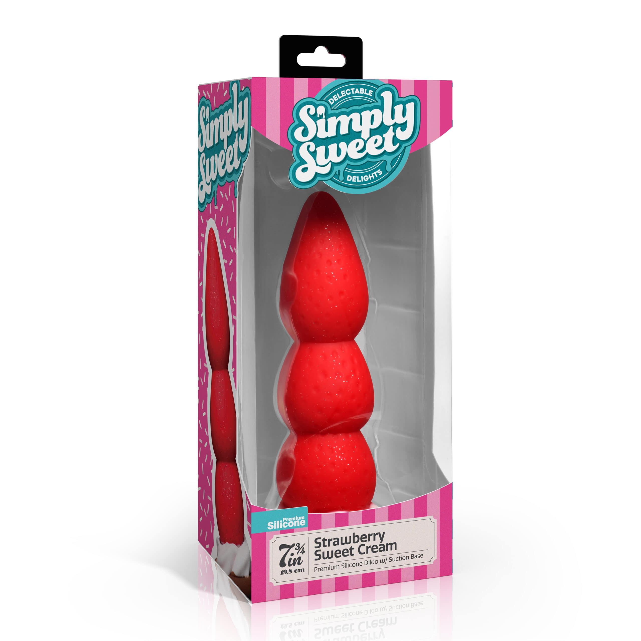 Strawberry Sweet Cream Premium Silicone Dildo - Image 6