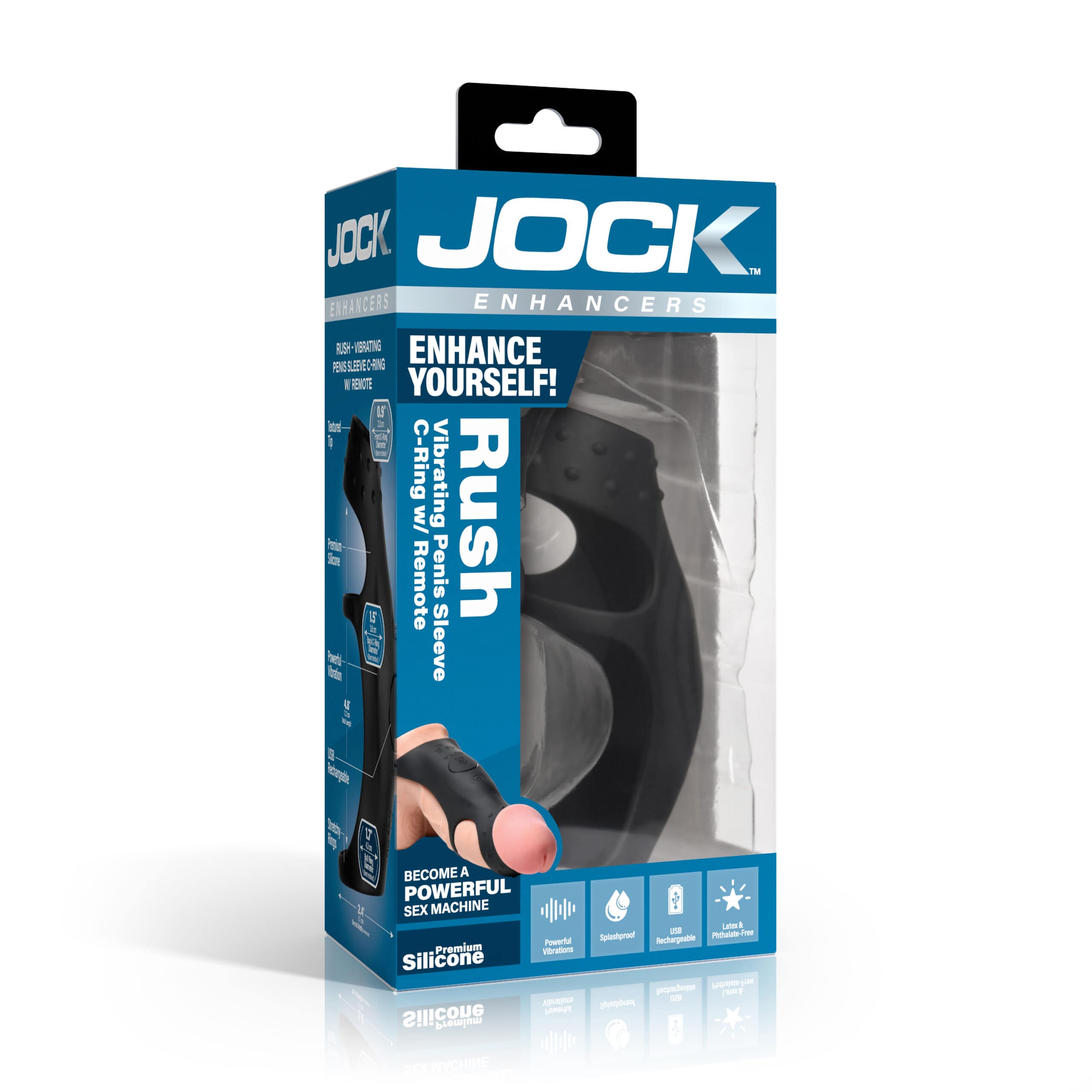 Rush Vibrating Penis Sleeve C-Ring w/ Remote - Image 6