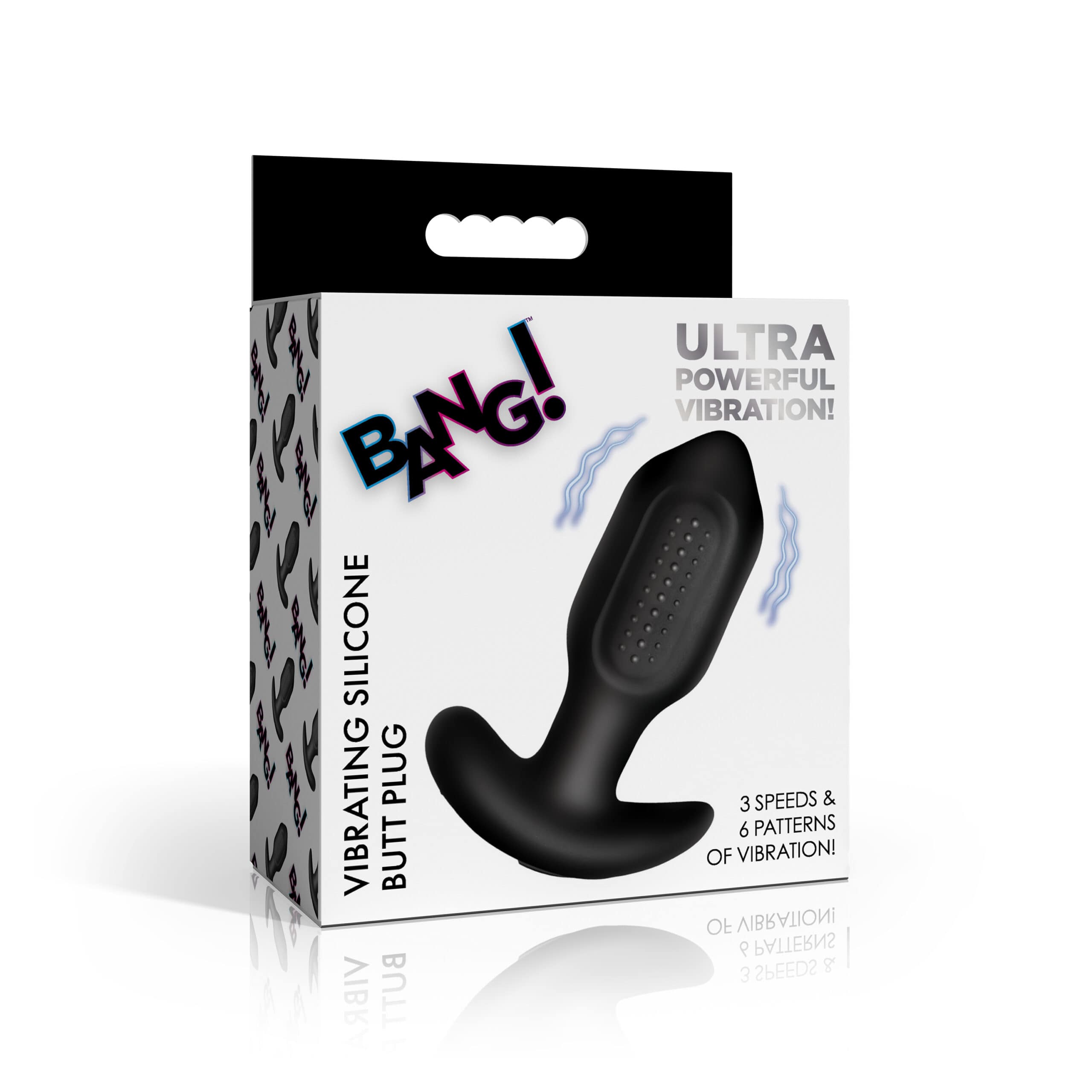 Bumpy Vibrating Silicone Butt Plug - Black - Image 6