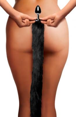 Black Mink Tail Anal Plug Demo