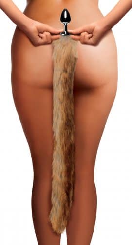 Brown Mink Tail Anal Plug Demo