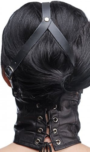 Corset Neck Harness with Stuffer Gag Back View