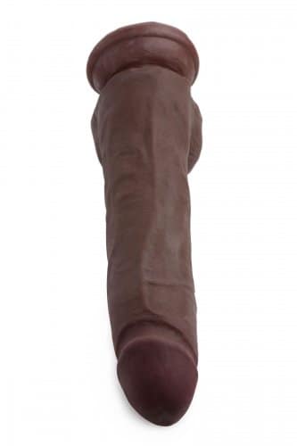 Black Realistic 10 Inch Dildo Top View