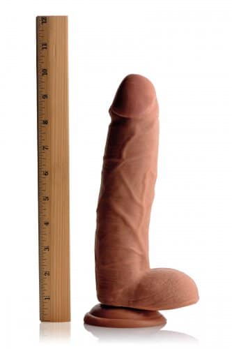 Caramel Realistic 9 Inch Dildo Measured