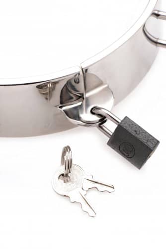 Stainless Steel Locking Bondage Collar Close Up