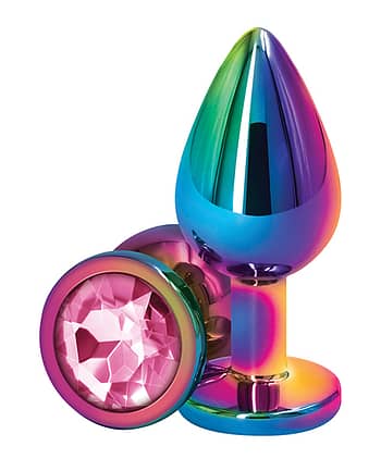 Mulitcolor Metal Pink Jeweled Butt Plug