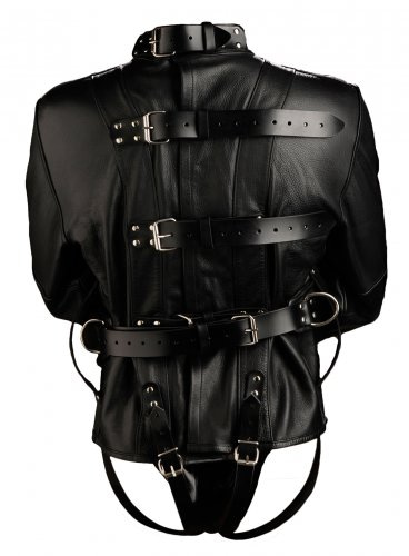 Premium Leather Straightjacket Back View