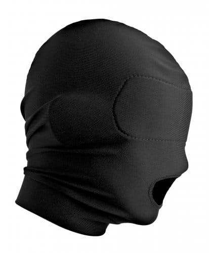 Hood with Padded Blindfold And Mouth Hole Side View