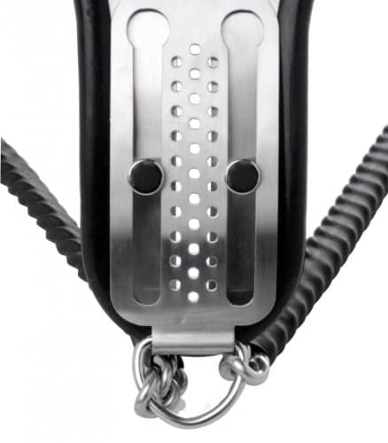 Female Steel Locking Chastity Belt Close Up