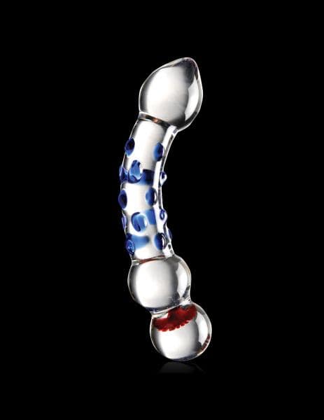 Hand Blown Flowered Bulb Glass Massager - Image 2