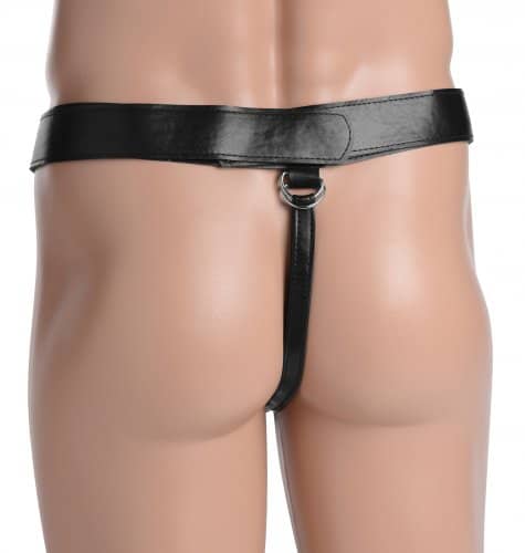 Hollow Strap-On with 9 Inch Dildo Back View