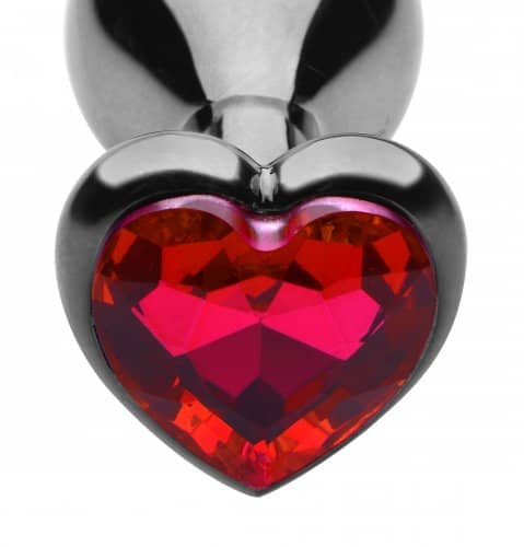 Scarlet Heart Jeweled Anal Plug Close Up
