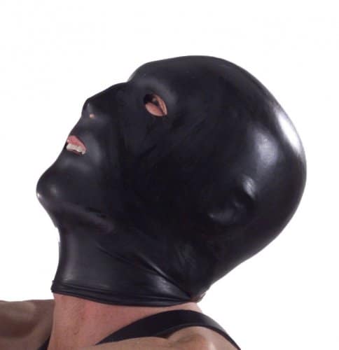 Latex Hood with Eye Mouth and Nose Holes