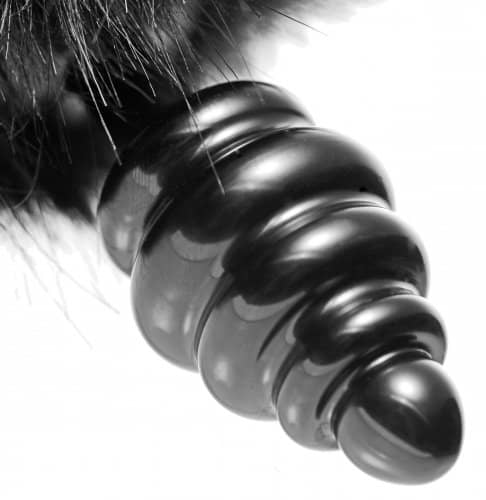 Bumble Bunny Faux Fur Tail Plug Close Up