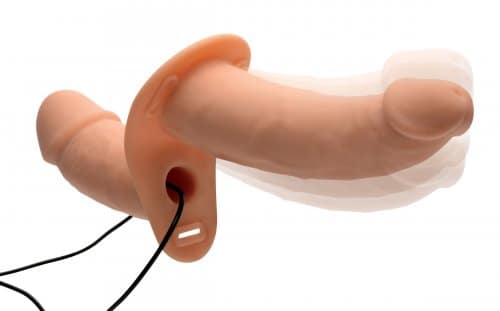 Pegger Vibrating Double Dildo Harness Demo 3