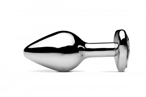 Melted Heart Jeweled Anal Plug Side View