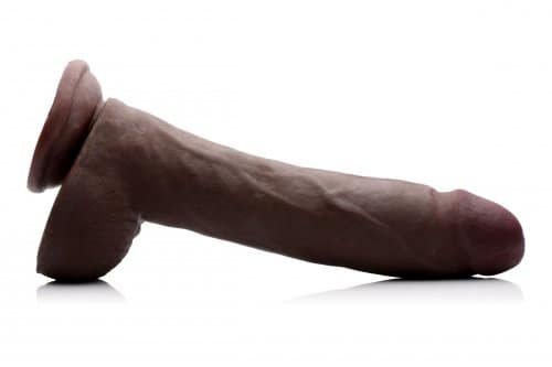 Black Realistic 10 Inch Dildo Side View