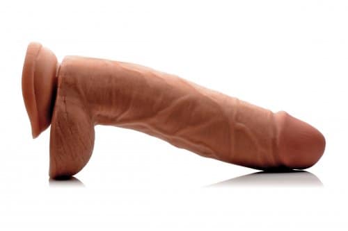 Caramel Realistic 9 Inch Dildo Side View