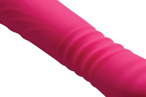 Thrusting and Vibrating Silicone Wand Close Up