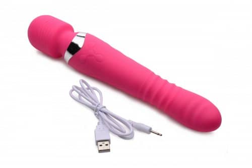 Thrusting and Vibrating Silicone Wand