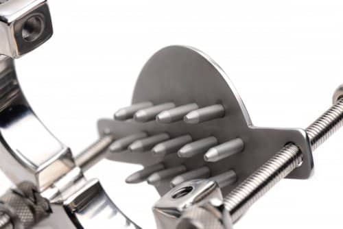 Stainless Steel Spiked CBT Ball Stretcher and Crusher Close Up