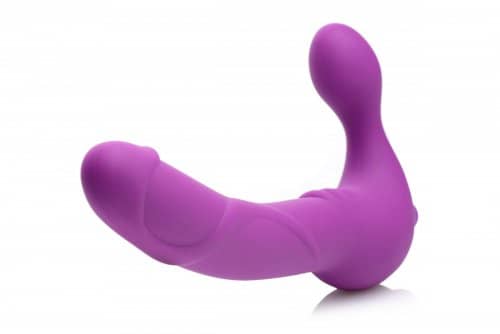 Strapless Silicone Vibrating Strap On Dildo Front View