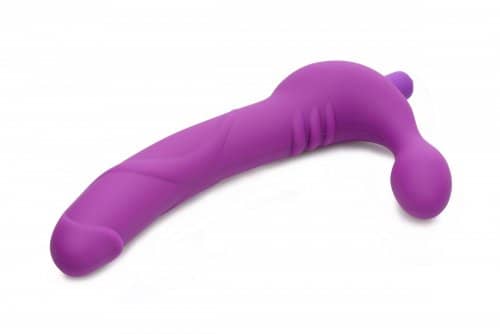 Strapless Silicone Vibrating Strap On Dildo Top View