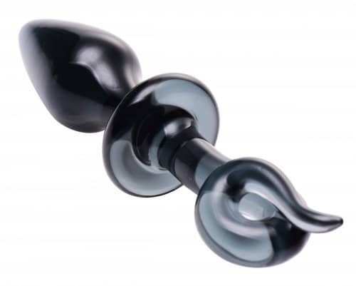 Glass Pig Tail Anal Plug Back View
