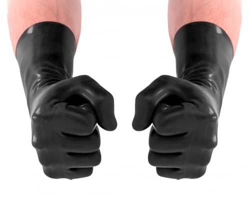Fisting Latex Gloves Two Hands