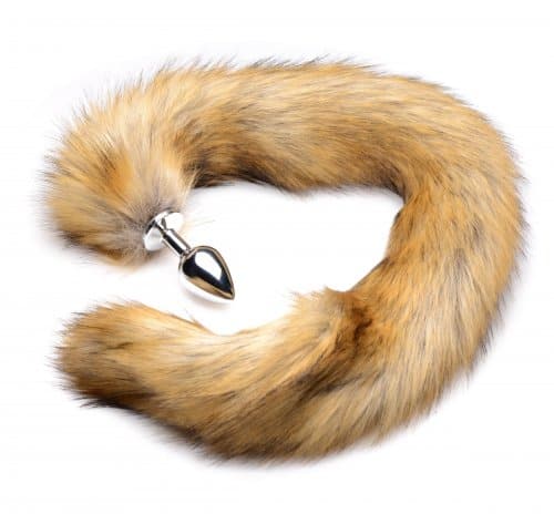 Brown Mink Tail Anal Plug Curled
